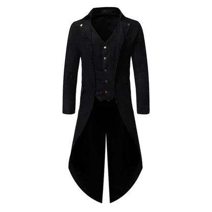 Men’s Tailcoat Blazer | Vintage Formal Coat | Slim Fit Longline Design