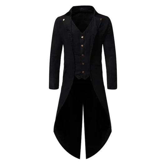 Men’s Tailcoat Blazer | Vintage Formal Coat | Slim Fit Longline Design