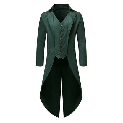 Men’s Tailcoat Blazer | Vintage Formal Coat | Slim Fit Longline Design