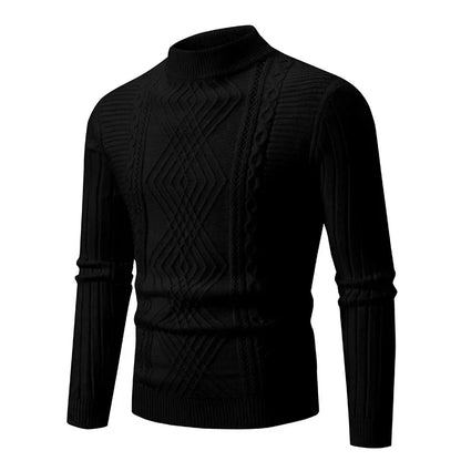 Cable Knit Turtleneck Sweater | Slim Fit with Textured Stitching