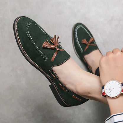 Women’s Suede Tassel Loafers | Slip-On Flat | Cushioned Insole Comforting