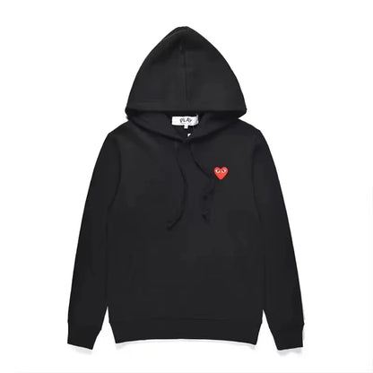 Men's Black Pullover Hoodie | Minimalist Fit with Embroidered Heart | Casual Streetwear Canada