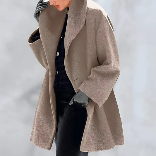 Oversized Wool-Blend Coat | Wide Lapel | Minimalist Winter Outerwear