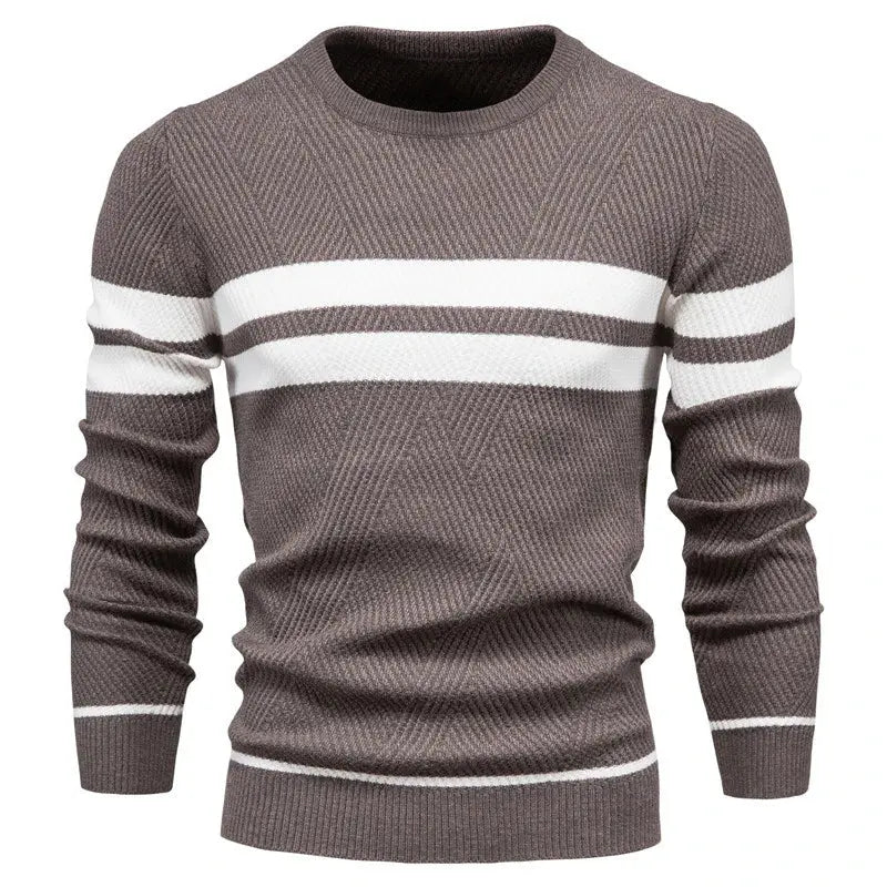 Striped Crewneck Sweater | Classic Design | Lightweight Knit | Men's Casual