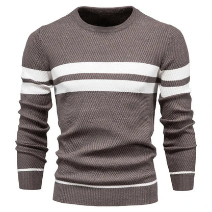 Striped Crewneck Sweater | Classic Design | Lightweight Knit | Men's Casual