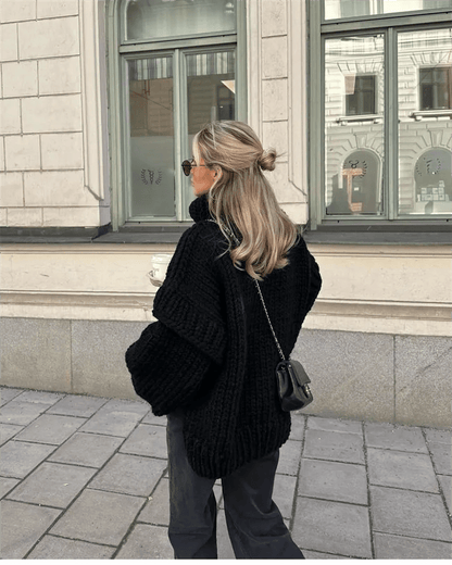 Oversized Knit Sweater Dress | Chunky Acrylic Knit | Versatile Winter Style