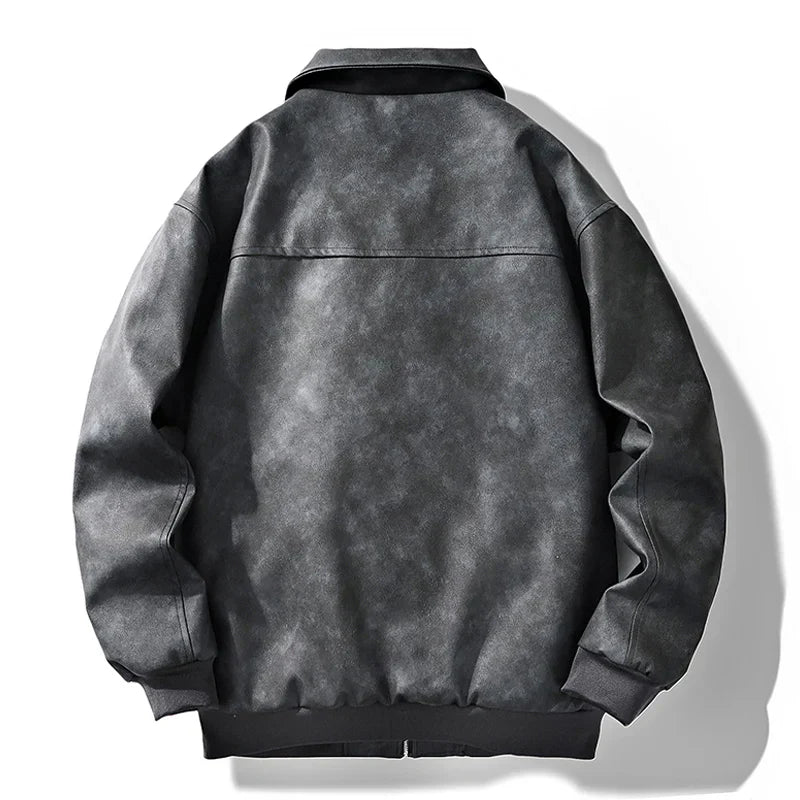 Men's Faux Suede Bomber Jacket | Relaxed Fit Streetwear Layer | Soft Lined Zip-Up