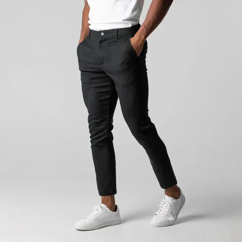 Slim Fit Stretch Chino Pants | Cropped Tapered Leg | Everyday Casual Workwear