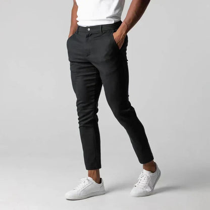 Slim Fit Stretch Chino Pants | Cropped Tapered Leg | Everyday Casual Workwear