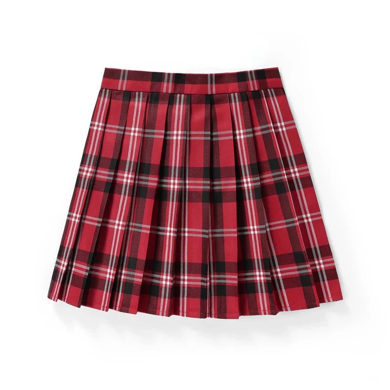 Pleated Plaid Mini Skirt | High Waist | Classic A-Line Silhouette