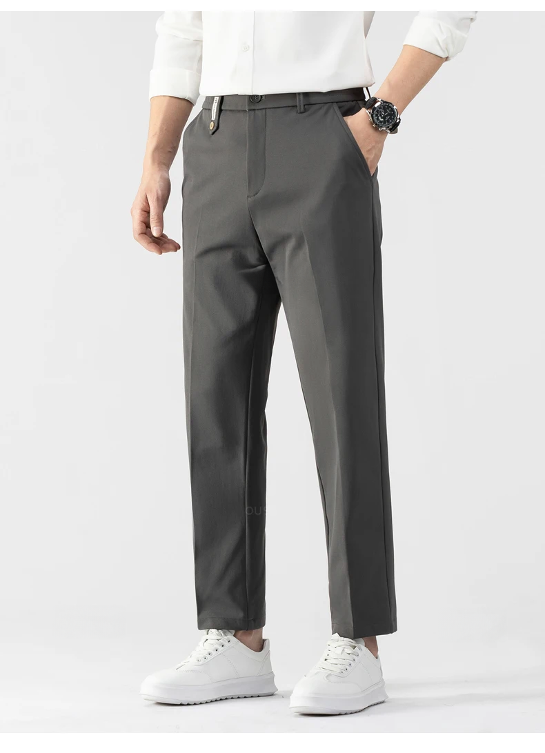 Slim Fit Trousers | Stretch Waist with Tapered Leg
