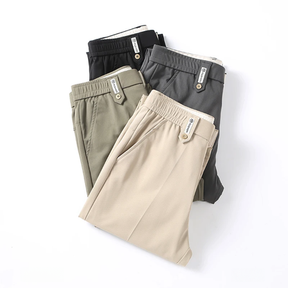 Slim Fit Trousers | Stretch Waist with Tapered Leg