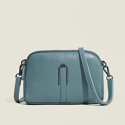 Double-Zip Crossbody Bag | Compact PU Leather | Teal Everyday Style