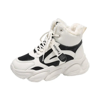 Fleece-Lined Chunky Sneakers | High-Top Design | Winter Warmth | Trendy Streetwear