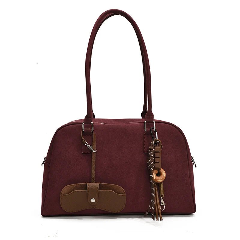 Minimalist Charm Tote Bag with Top Zip | Soft Handle, Casual Everyday Style