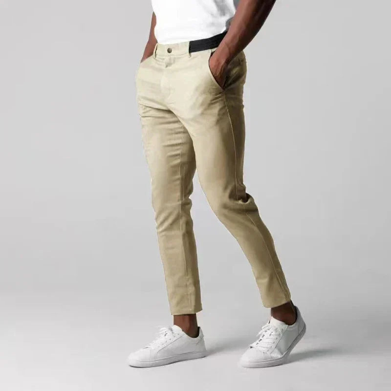 Slim Fit Stretch Chino Pants | Cropped Tapered Leg | Everyday Casual Workwear