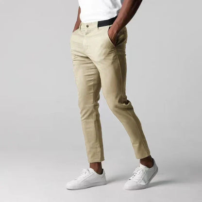 Slim Fit Stretch Chino Pants | Cropped Tapered Leg | Everyday Casual Workwear