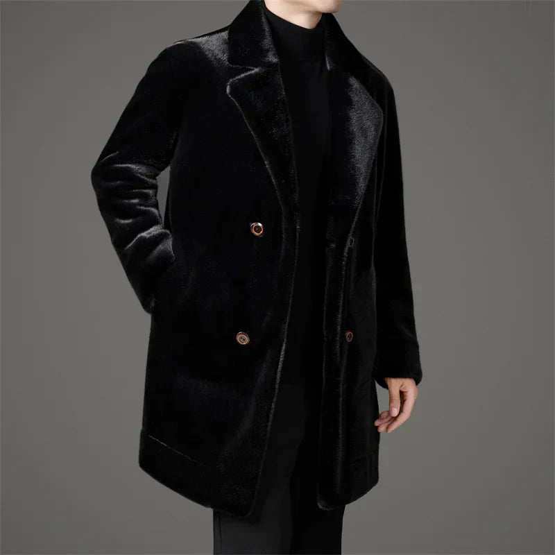 Men’s Faux Fur Overcoat | Longline Plush Jacket | Winter Street Style Layer