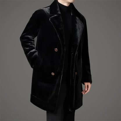 Men’s Faux Fur Overcoat | Longline Plush Jacket | Winter Street Style Layer
