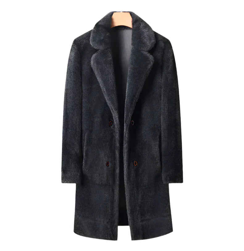 Men’s Faux Fur Overcoat | Longline Plush Jacket | Winter Street Style Layer