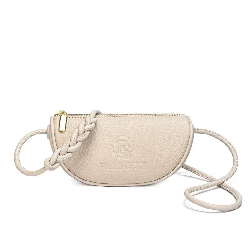 Half-Moon Crossbody Bag | Pebbled PU Leather | Knotted Strap Detail