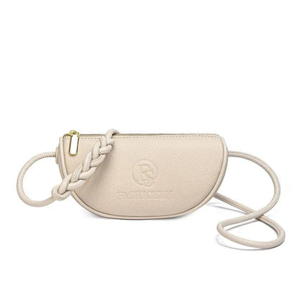 Half-Moon Crossbody Bag | Pebbled PU Leather | Knotted Strap Detail