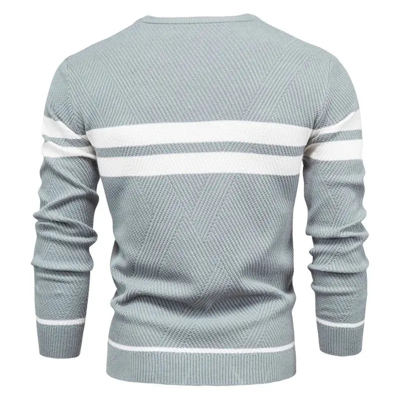 Striped Crewneck Sweater | Classic Design | Lightweight Knit | Men's Casual