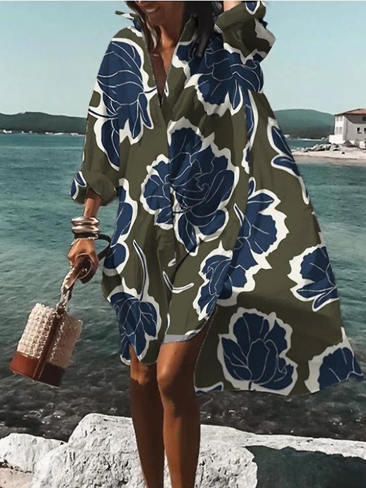 Abstract Floral Swing Coat | Lightweight Statement Layer | Open Front Design