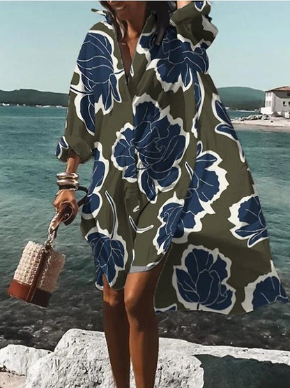Abstract Floral Swing Coat | Lightweight Statement Layer | Open Front Design