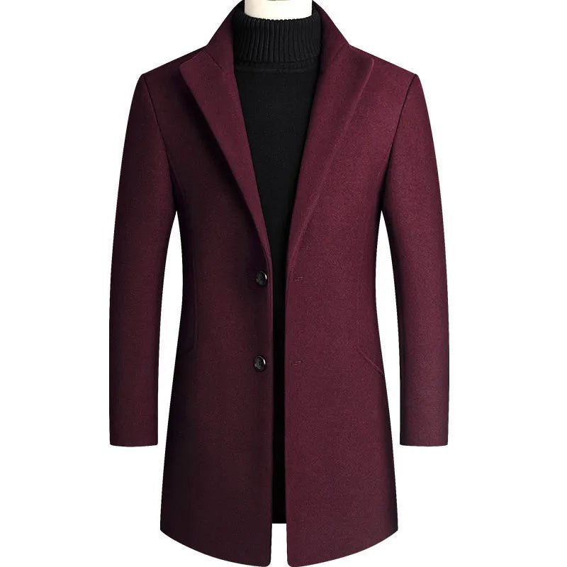 Men's Slim-Fit Wool Blend Overcoat | Double-Button Design | Elegant Winter Wear