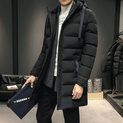 Men's Long Puffer Coat | Windproof & Warm | Winter Essential