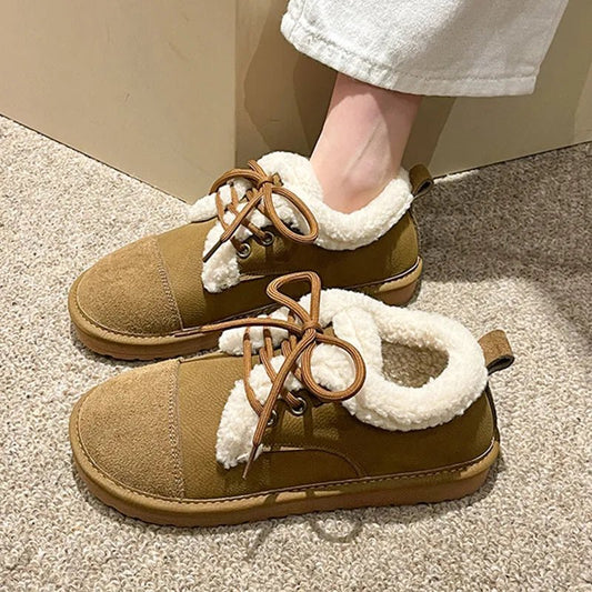 Fleece-Lined Winter Moccasins | Adjustable Lace-Up | Suede Finish | Cozy Everyday Wear