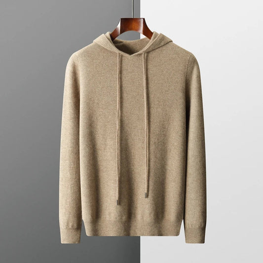 Men's Knit Hoodie | Lightweight Pullover with Drawstring Hood | Soft Fall Layer