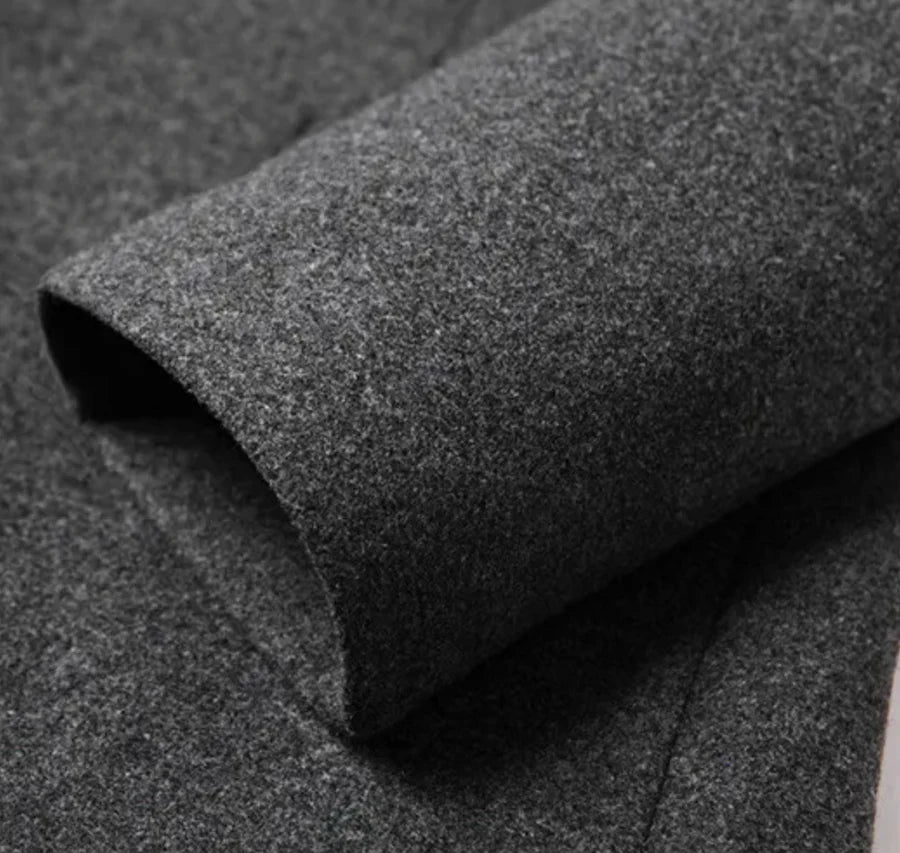 Men's Slim-Fit Wool Blend Overcoat | Double-Button Design | Elegant Winter Wear