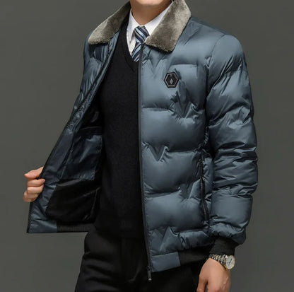 Men's Puffer Jacket | High-Gloss Finish | Warm Insulation | Winter Fashion