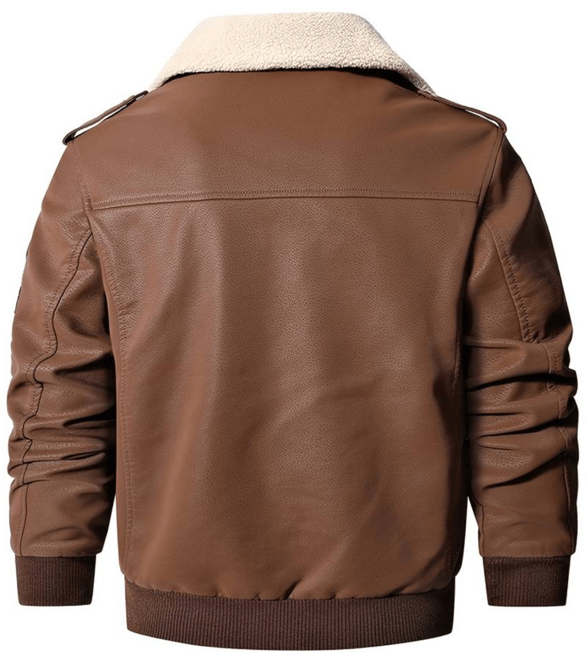 Men's Aviator Jacket | Embroidered Patches | Faux Shearling Collar | Vintage Flight Style