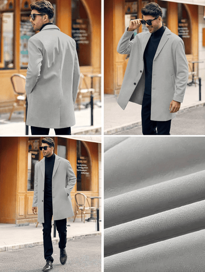 Men's Tailored Wool Overcoat | Classic Long Coat | Formal Winter Style
