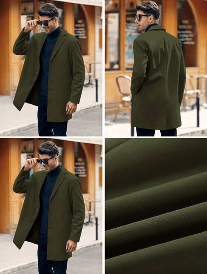 Men's Tailored Wool Overcoat | Classic Long Coat | Formal Winter Style