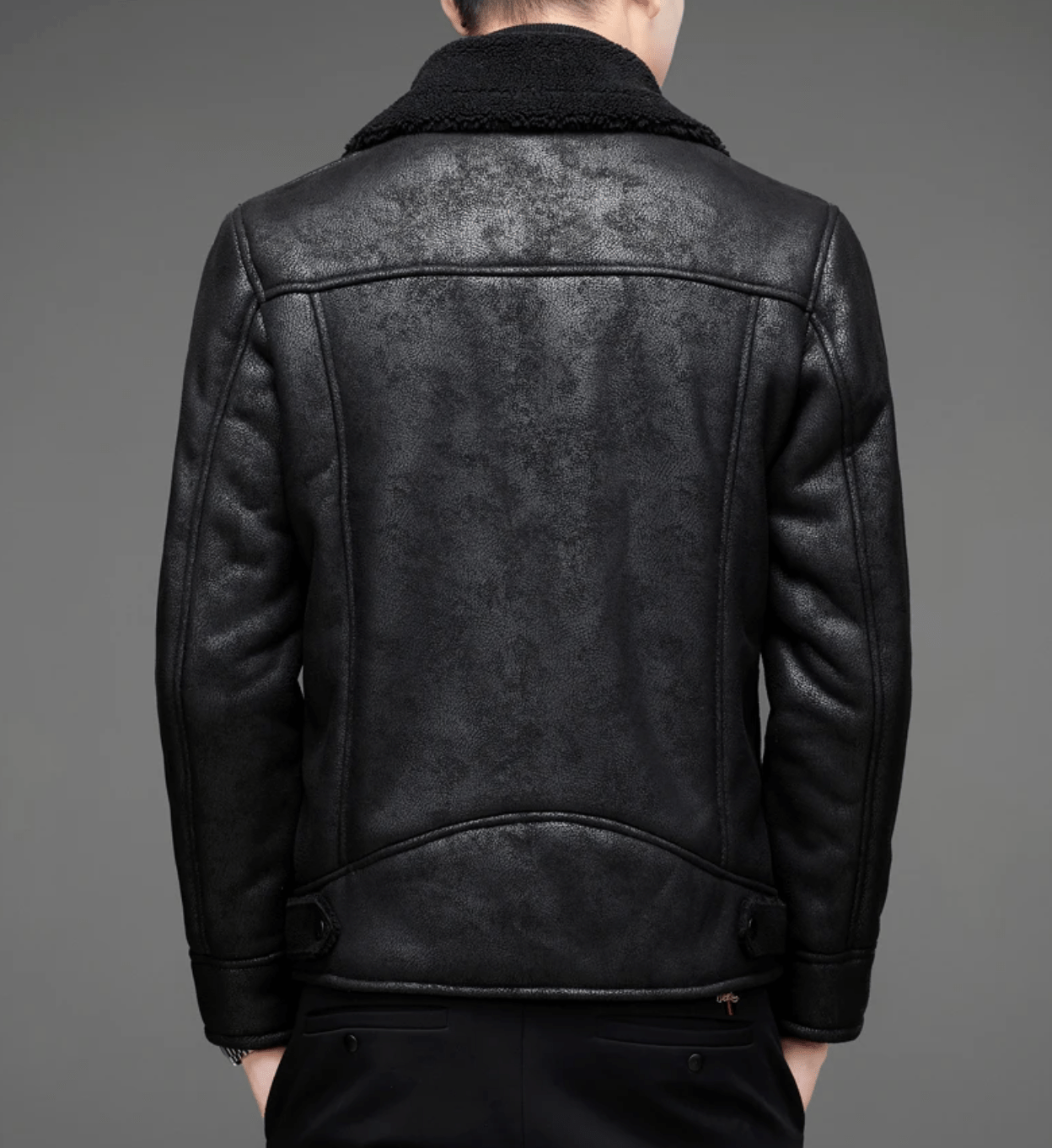 Men's Shearling Aviator Jacket | Genuine Leather | Warm Lined | Classic Flight Style
