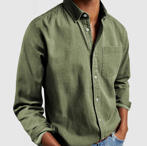 Men's Casual Button-Up Shirt | Midweight Cotton Twill | Smart Everyday Top