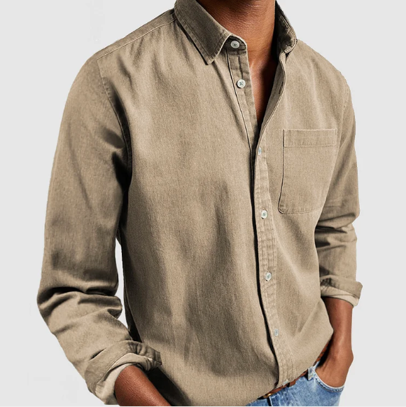 Men's Casual Button-Up Shirt | Midweight Cotton Twill | Smart Everyday Top