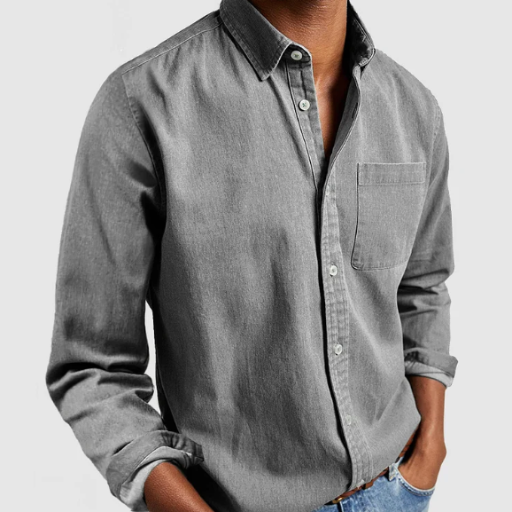Men's Casual Button-Up Shirt | Midweight Cotton Twill | Smart Everyday Top
