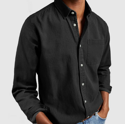 Men's Casual Button-Up Shirt | Midweight Cotton Twill | Smart Everyday Top