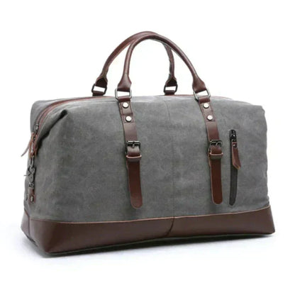 Canvas Weekender Bag | Leather Trim | Travel Carryall