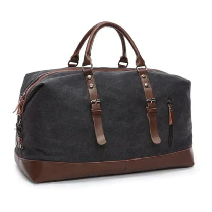 Canvas Weekender Bag | Leather Trim | Travel Carryall