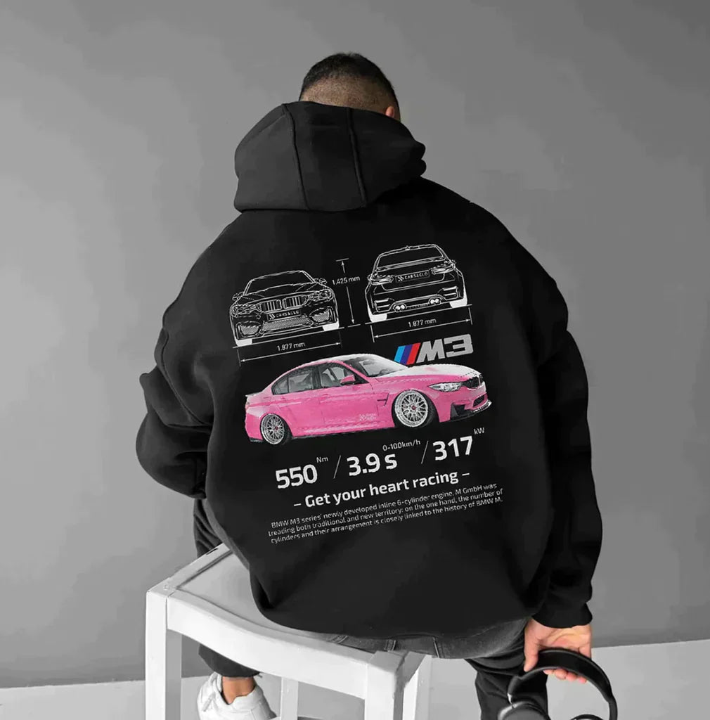 Unisex Graphic Hoodie | Porsche 911 GT3 RS Print | Streetwear-Inspired Pullover Sweatshirt