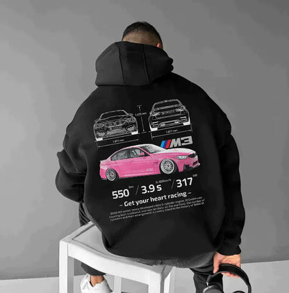 Unisex Graphic Hoodie | Porsche 911 GT3 RS Print | Streetwear-Inspired Pullover Sweatshirt
