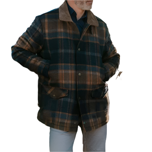 Men’s Brushed Flannel Overshirt Jacket | Plaid Button-Up | Warm Transitional Layer