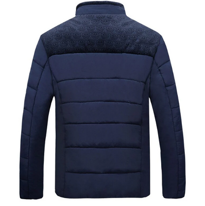 Men's Winter Puffer Jacket | Contrast Panels | Insulated Warmth
