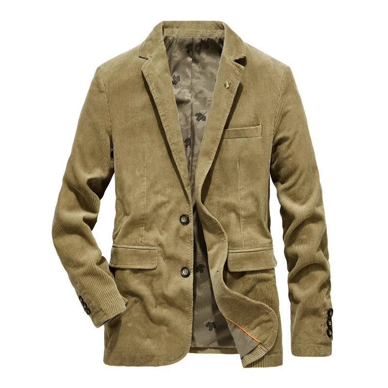 Men’s Corduroy Blazer | Slim Fit Sport Coat | Textured Casual Jacket in Brown